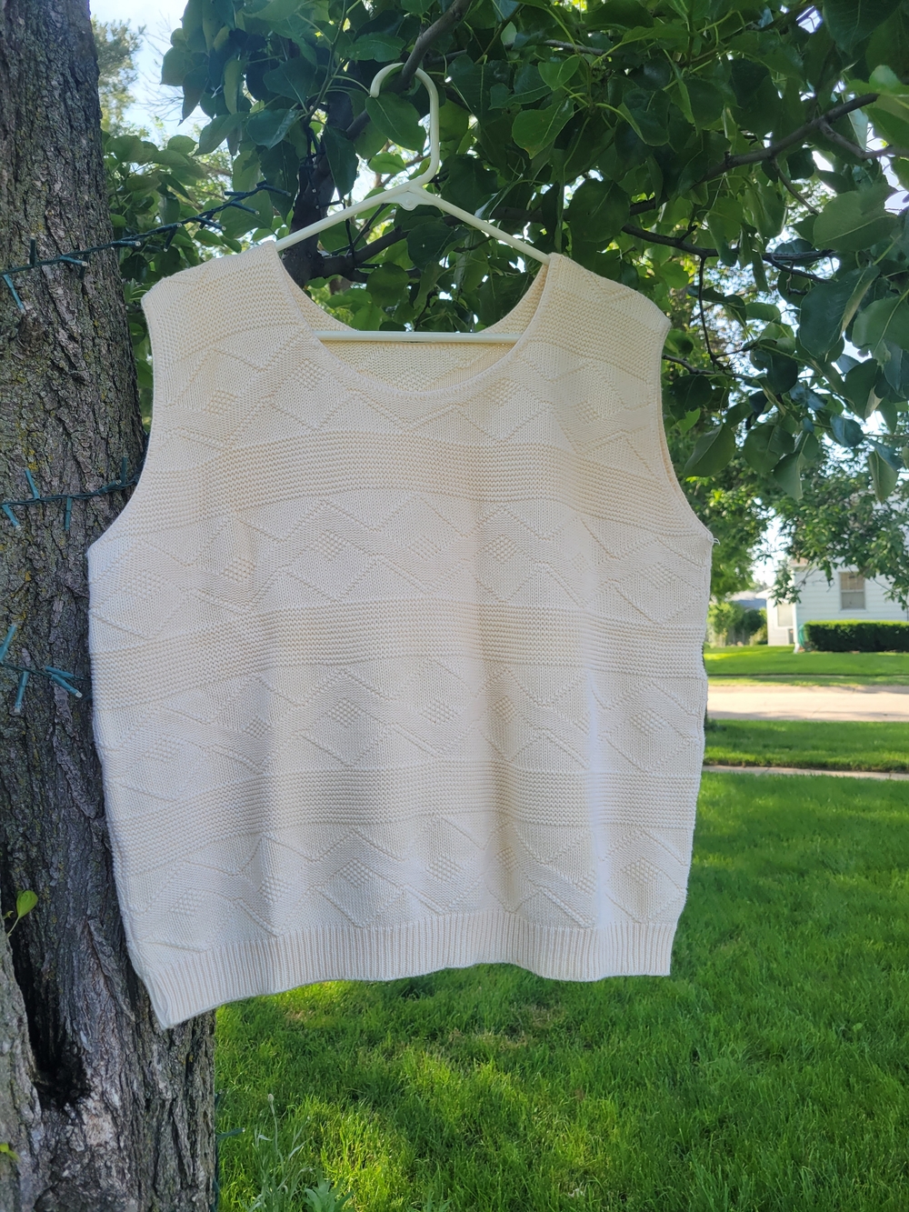 Women's Vintage Butter Knit Sweater Vest Coastal Grandma Teacher Size XL Soft